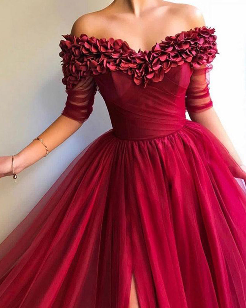 red party gown