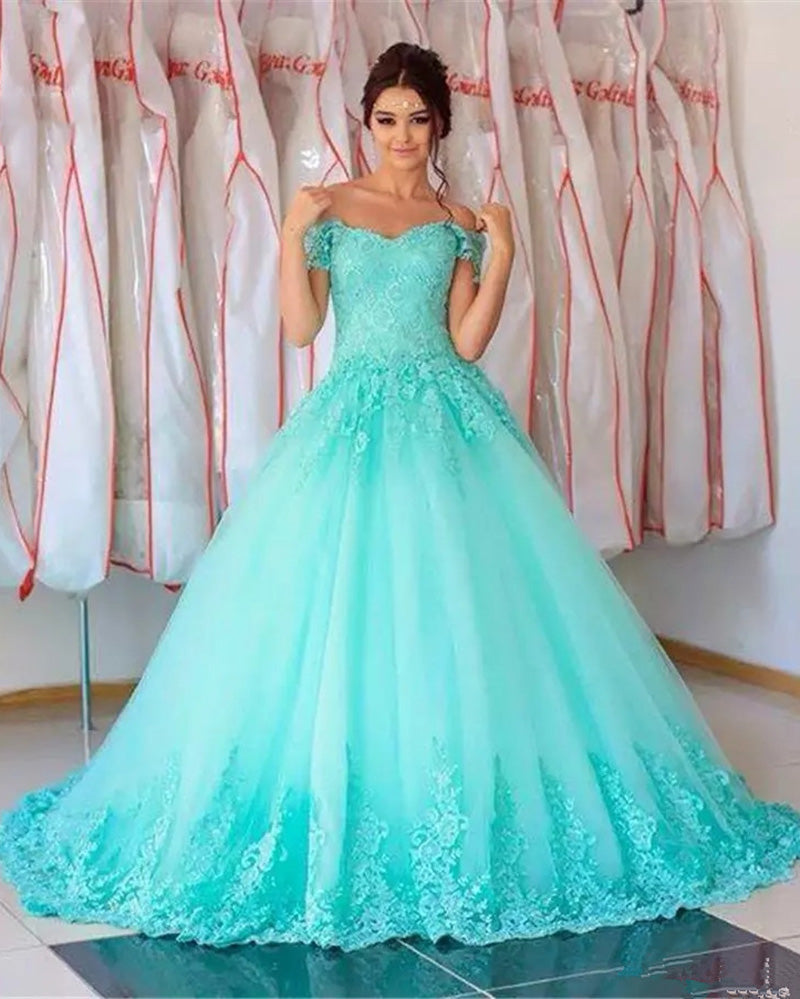 Princess Turquoise Quinceanera Dress Ball Gown Girls Sweet Sixteen Dre Siaoryne 0302