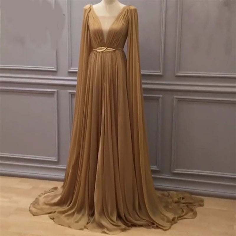 womens gold evening gown