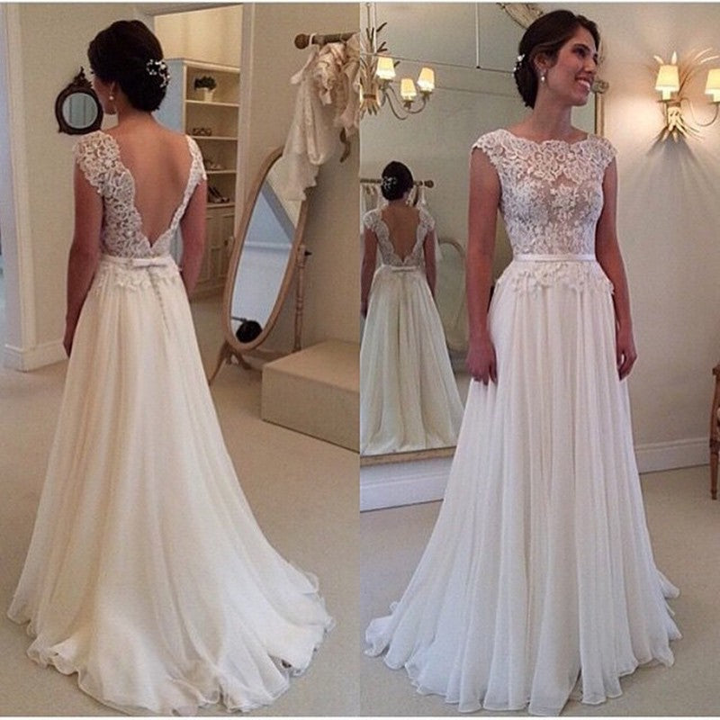 cap sleeve beach wedding dress