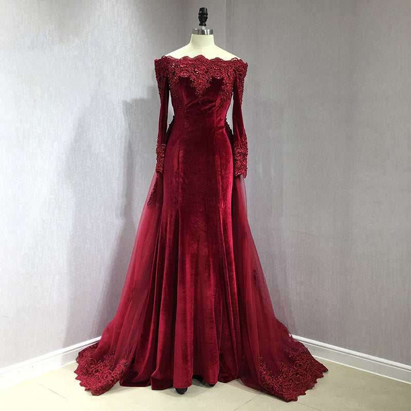 velvet long gown
