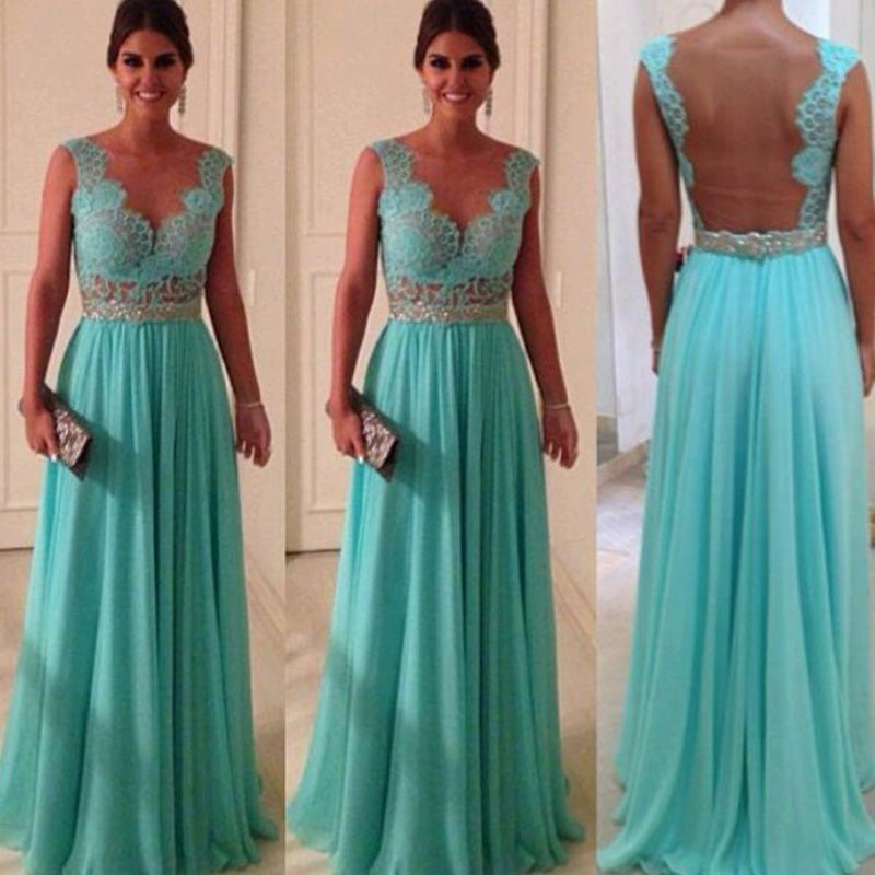 Buy Sexy See Through Back Aqua Formal 