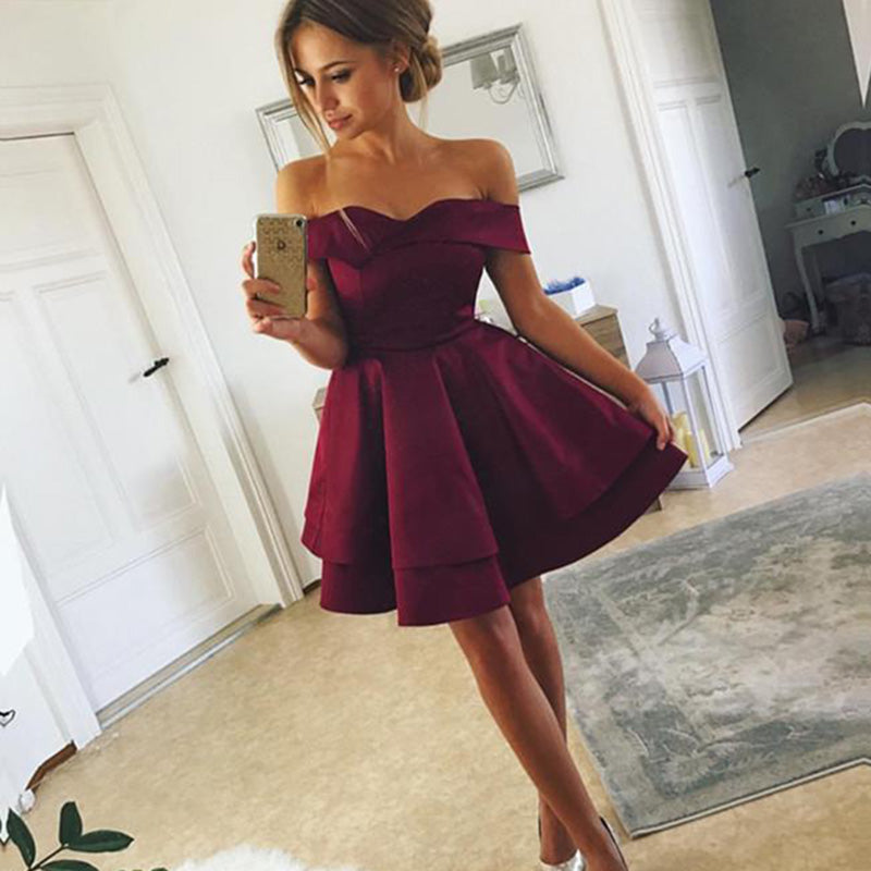 burgundy dress semi formal