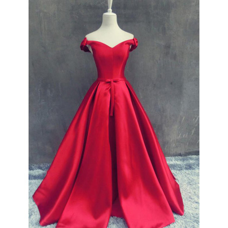 satin red gown