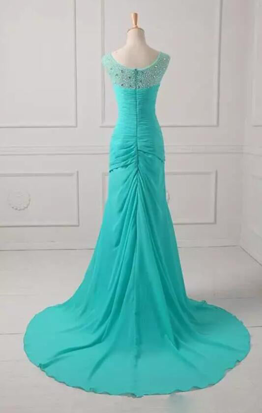 turquoise blue evening dress