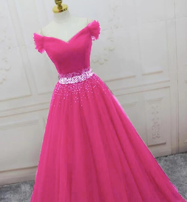 bright pink ball gown