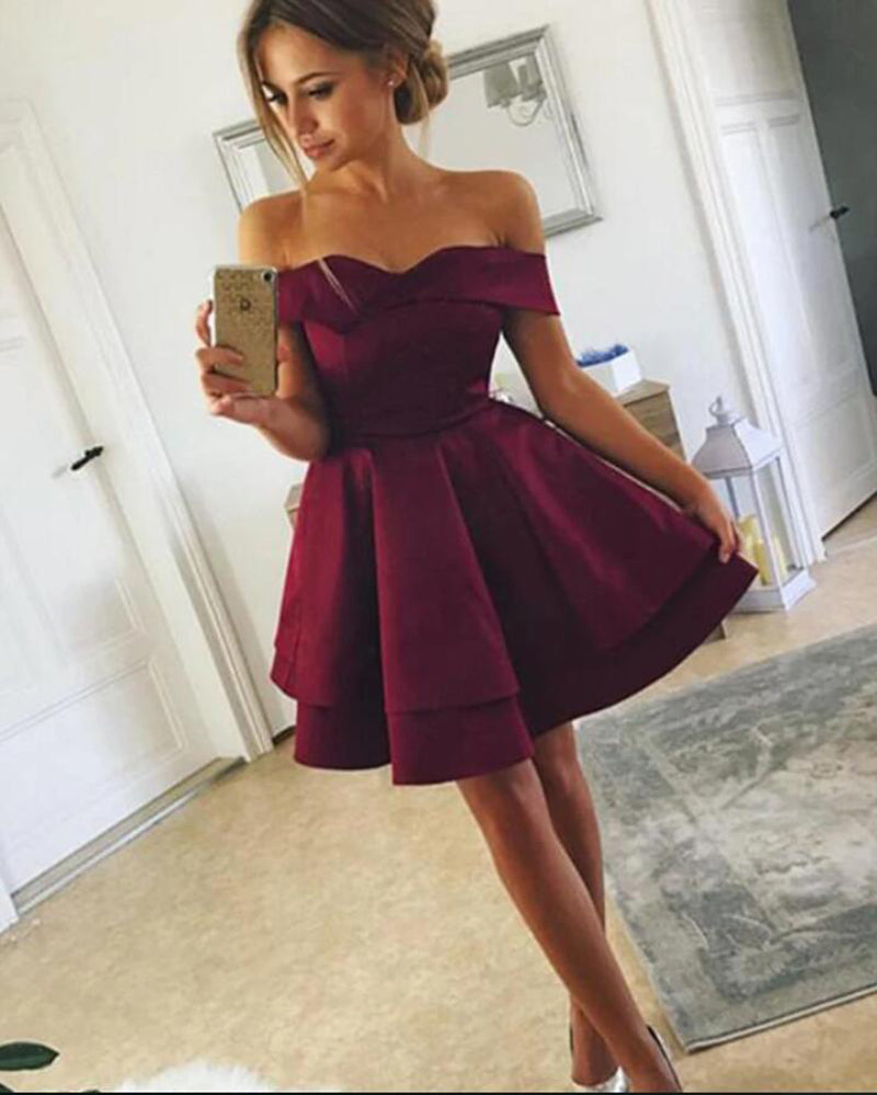 maroon short formal dresses