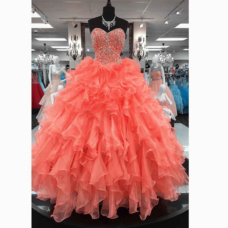 quinceanera dresses coral pink