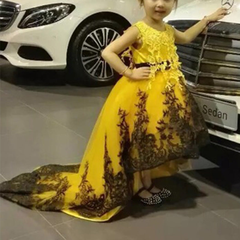 little girl yellow pageant dresses