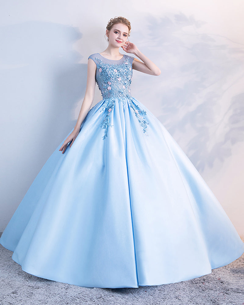 sky blue engagement dress