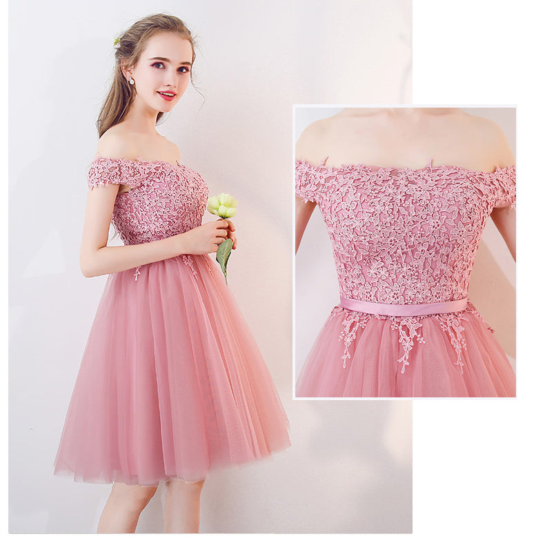 Pink Short Prom Dress For Teens Homecoming Semi Formal Gown Graduation