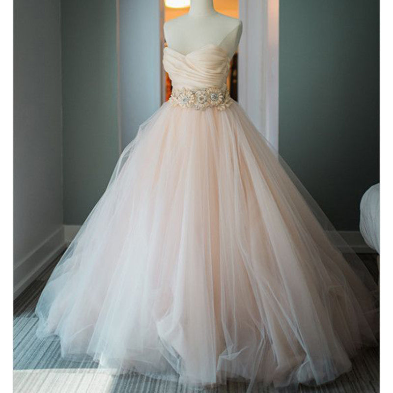 blush ball gown