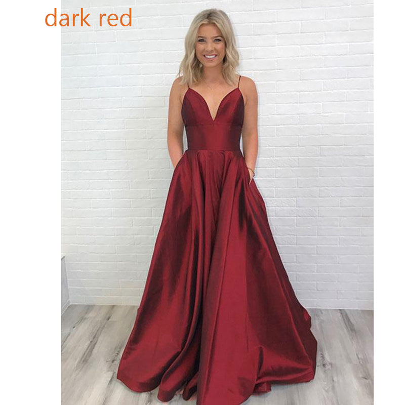 prom dresses dark red