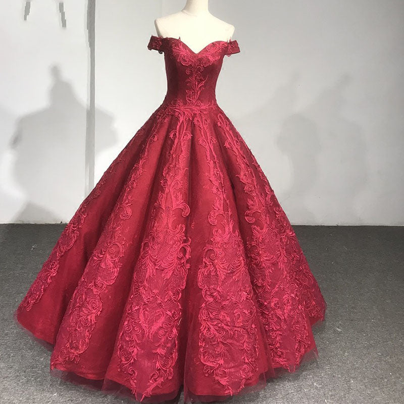 ball gown burgundy