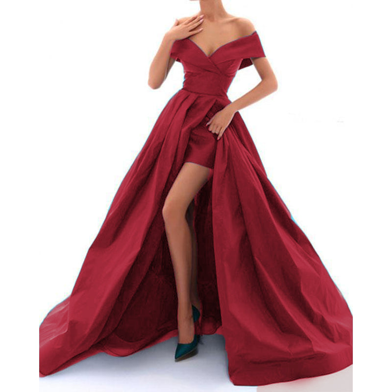 slit ball gown