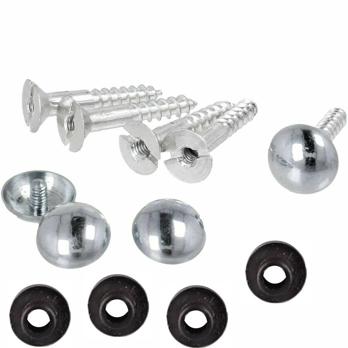 4 x MIRROR SCREWS 25mm/1" POLISHED CHROME Dome Cap Head Cover Wall Bolt Fixing