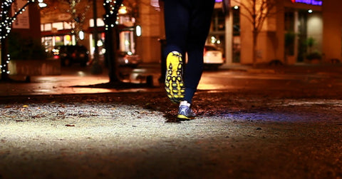 running at night with lights