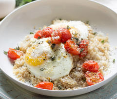 Roasted Tomatoes with Eggs and Quinoa