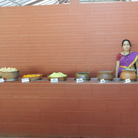 Spice plantation traditional goan lunch buffet with woman