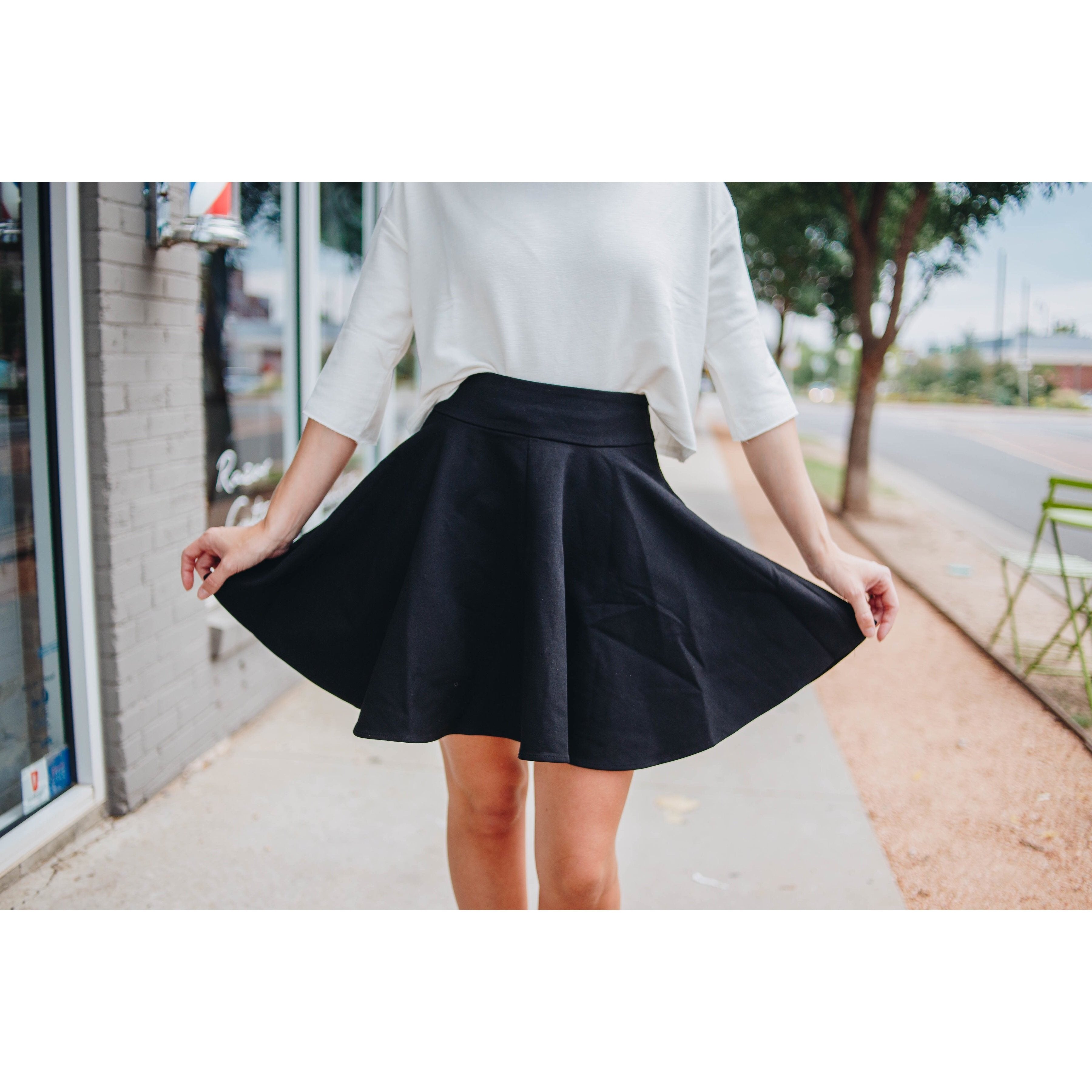 Take Me There Black Skater Skirt