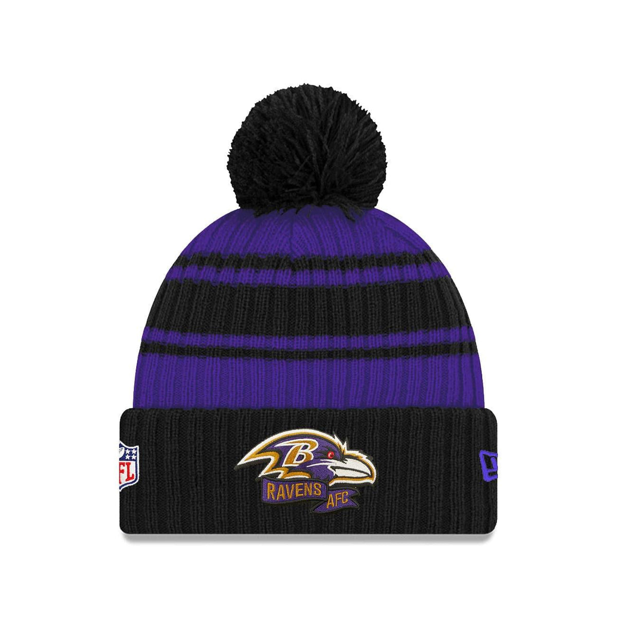 Baltimore Ravens 2023 Cold Weather Knit Hat, White, NFL by New Era