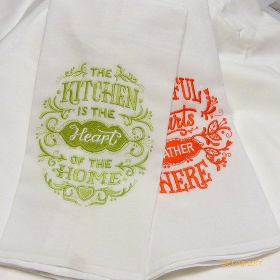 embroidered kitchen towels