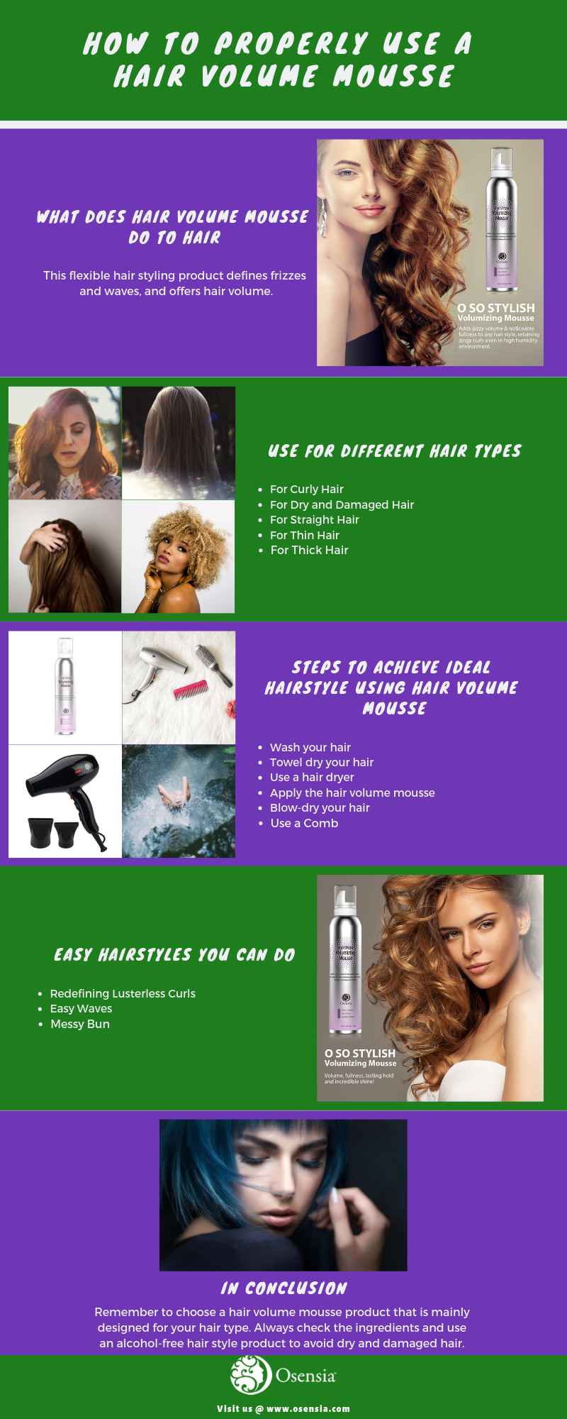 How Properly Use Hair Volume Mousse Infographics