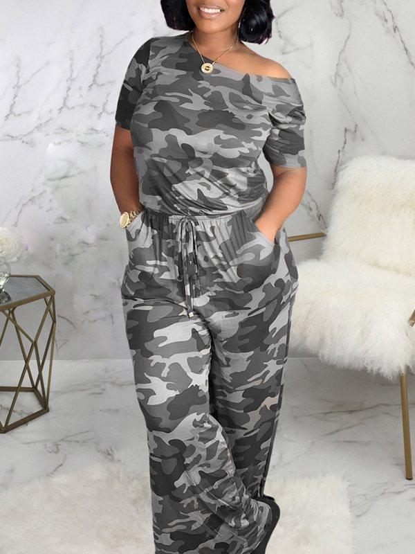 Camo Wide Leg Jumpsuit