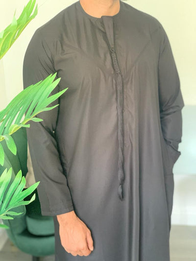 Aaliya Collections Omani Thobe - Black