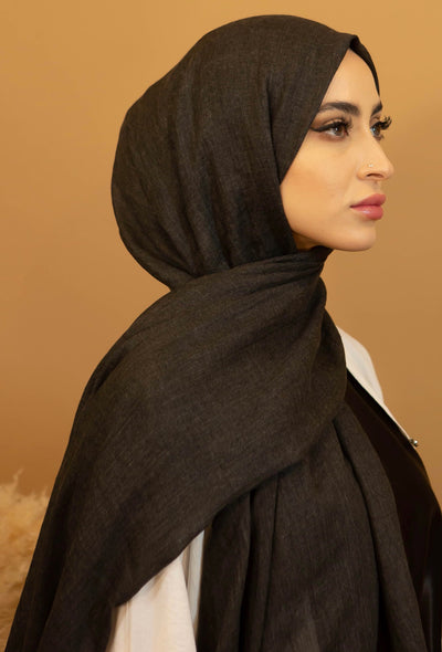 Aaliya Collections Cotton Hijab - Charcoal