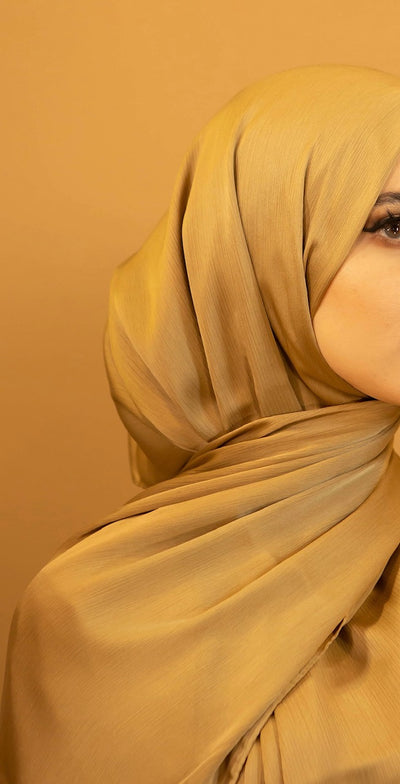 AALIYA COLLECTIONS SATIN RIBBED HIJAB MOCCA