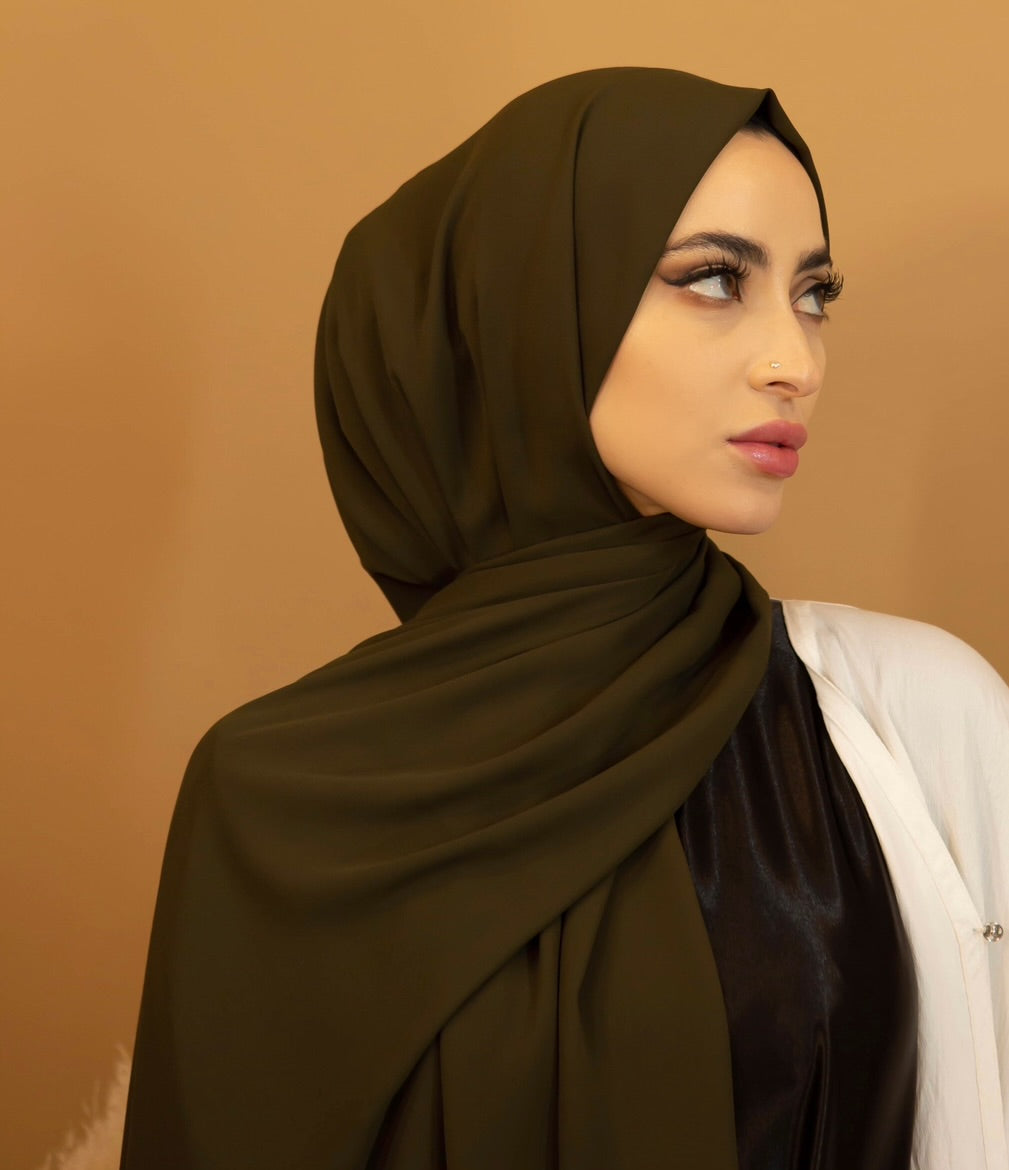 Aaliya Collections Premium Georgette Hijab - Khaki