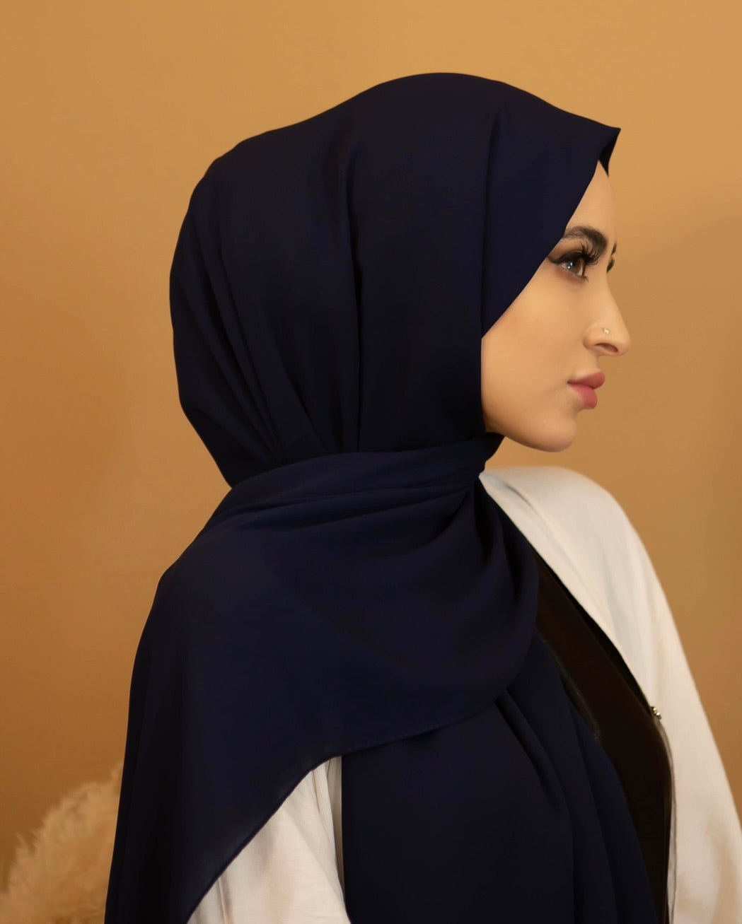 Aaliya Collections Premium Georgette Hijab - Navy