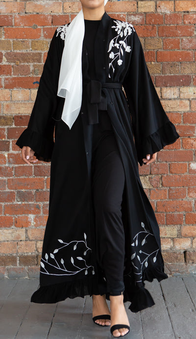 Black Frill Abaya - Ready To Dispatch