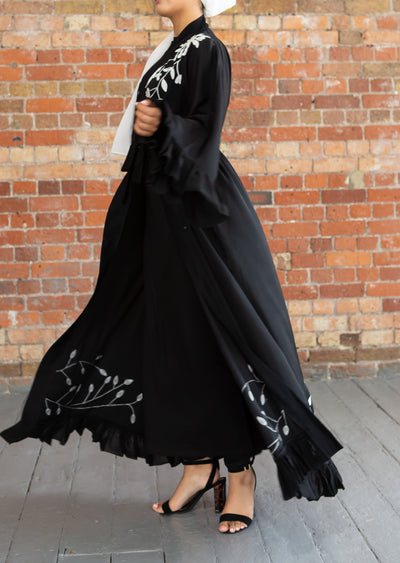 Black Frill Abaya - Ready To Dispatch