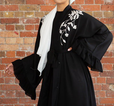 Black Frill Abaya - Ready To Dispatch