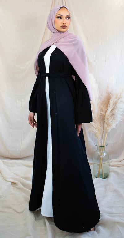 AALIYA COLLECTIONS Balloon Sleeve Abaya Black