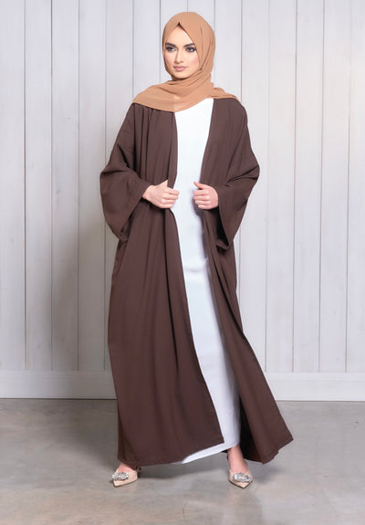 brown open abaya