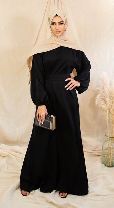 AALIYA COLLECTIONS Black Flare Closed Abaya