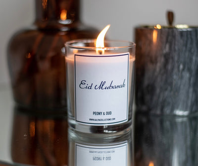 Aaliya Collections Scented "Eid Mubarak" Candle - Peony & Oud