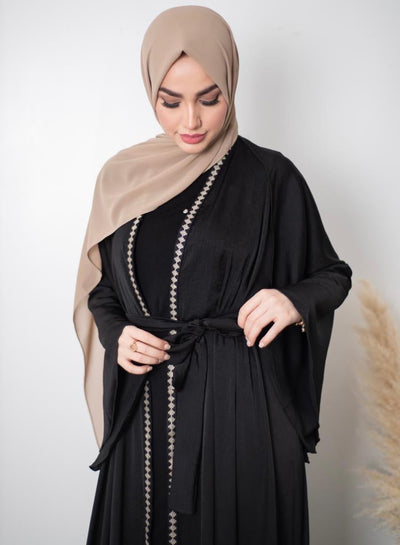 Kids Bisht Embroidered Open Abaya