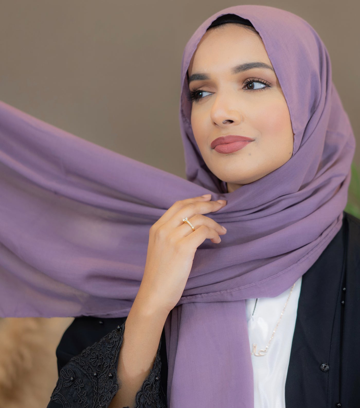 Cotton Linen Hijab - Plum