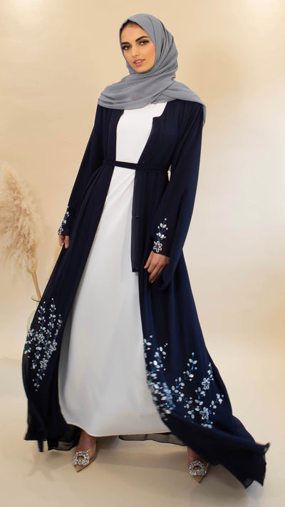 Ava Navy Georgette Abaya 