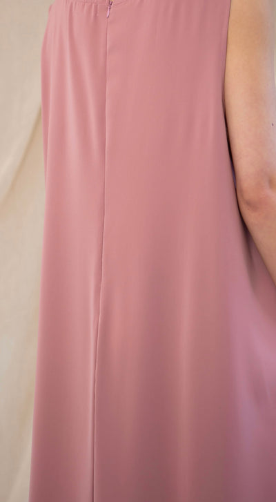 Dusky Pink Sleeveless Slip Dress