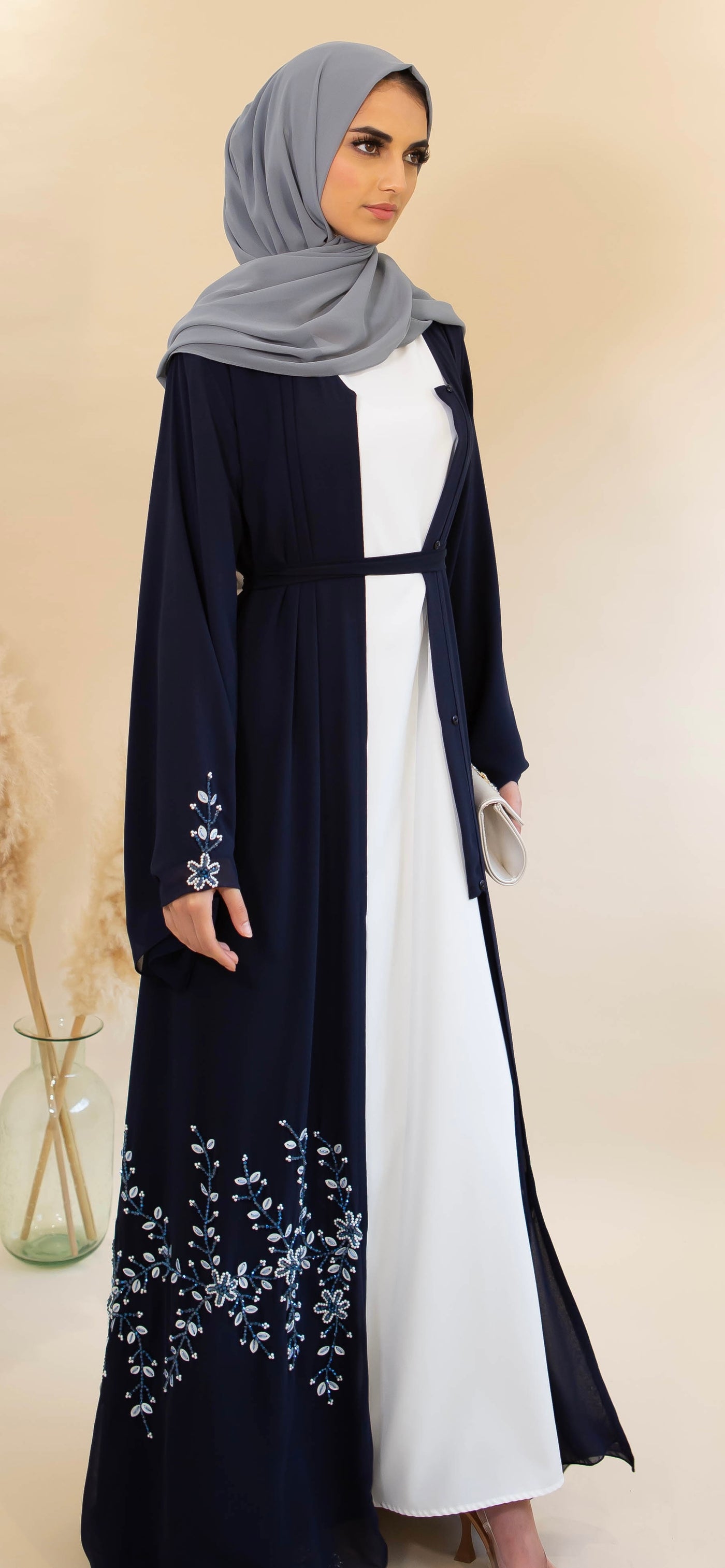 Ava Navy Georgette Abaya 