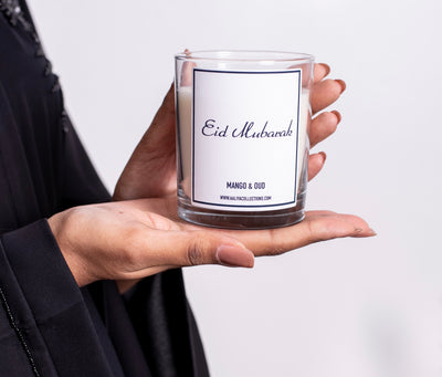 Aaliya Collections Scented "Eid Mubarak" Candle - Mango & Oud