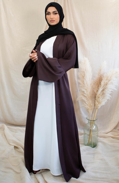 AALIYA COLLECTIONS Balloon Sleeve Abaya Walnut