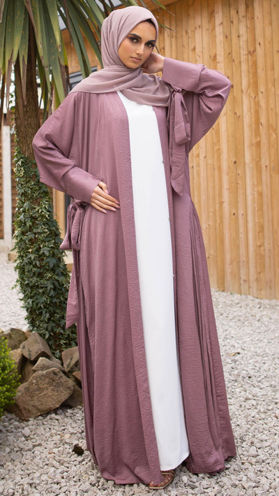 Mauve Pleated Abaya