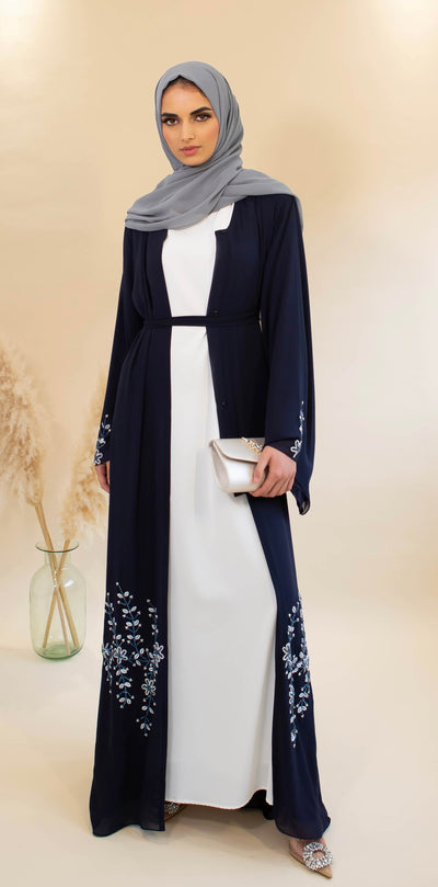 Ava Navy Georgette Abaya 