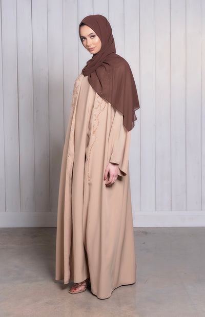 two piece camel abaya